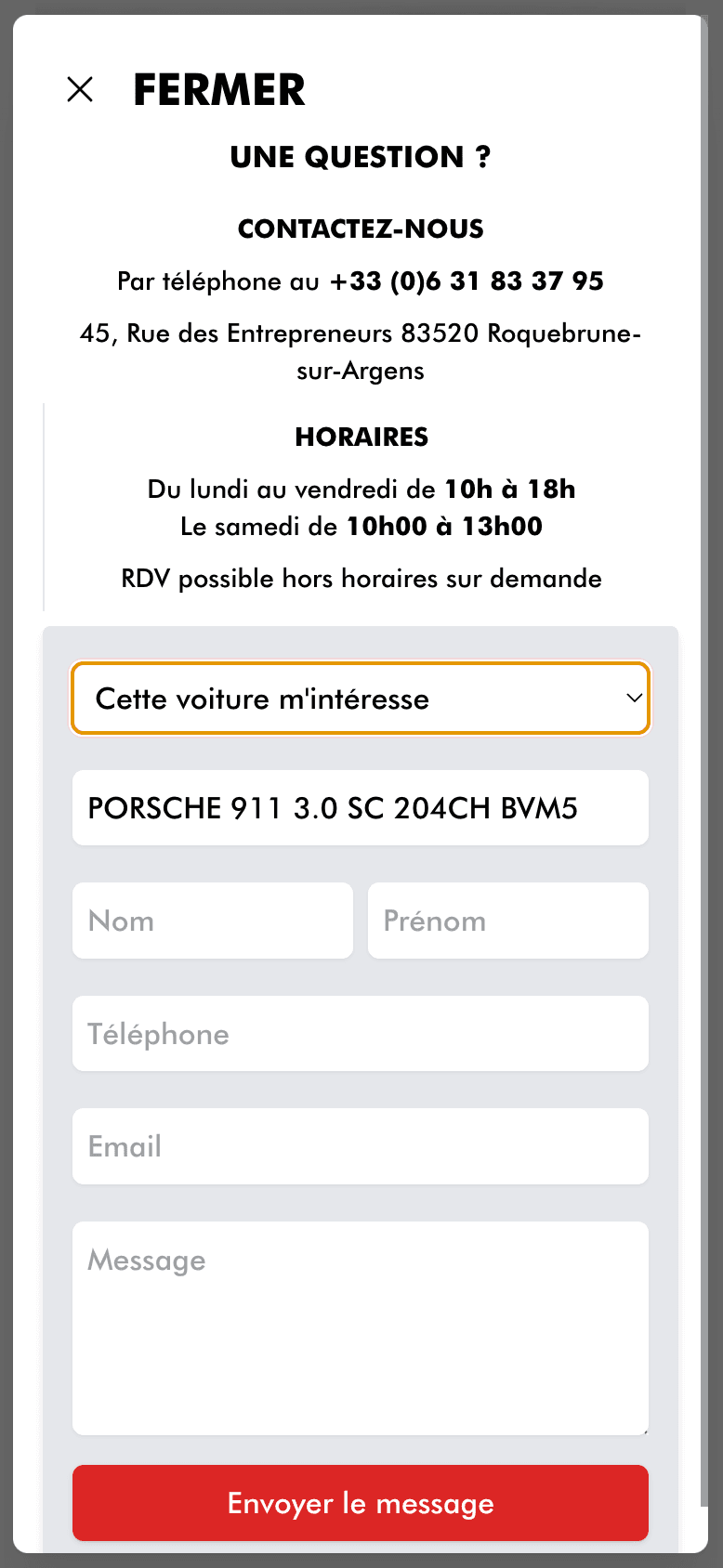 LPM contact mobile view