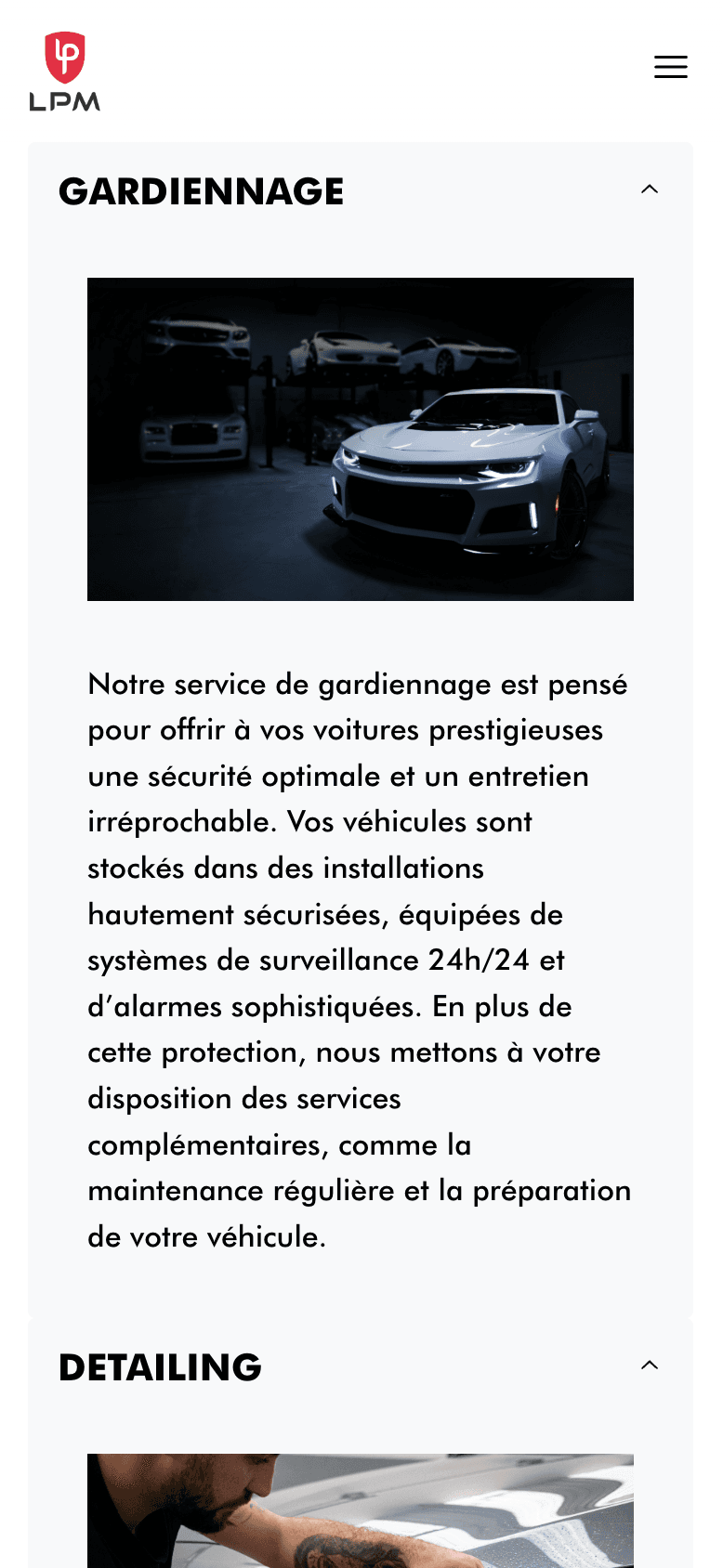 LPM services mobile view